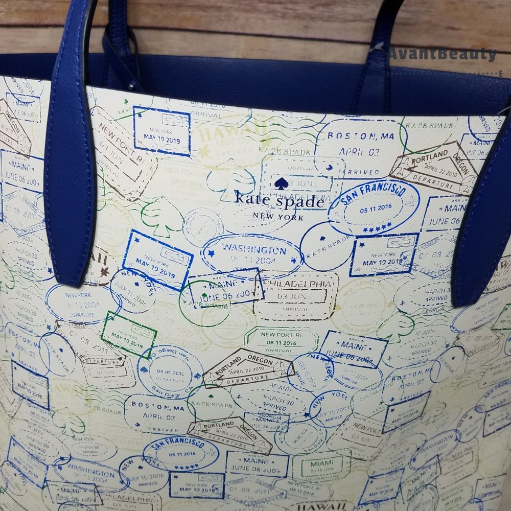 Kate Spade Large Reversible Tote Off The Grid Blue - Picture 16 of 16